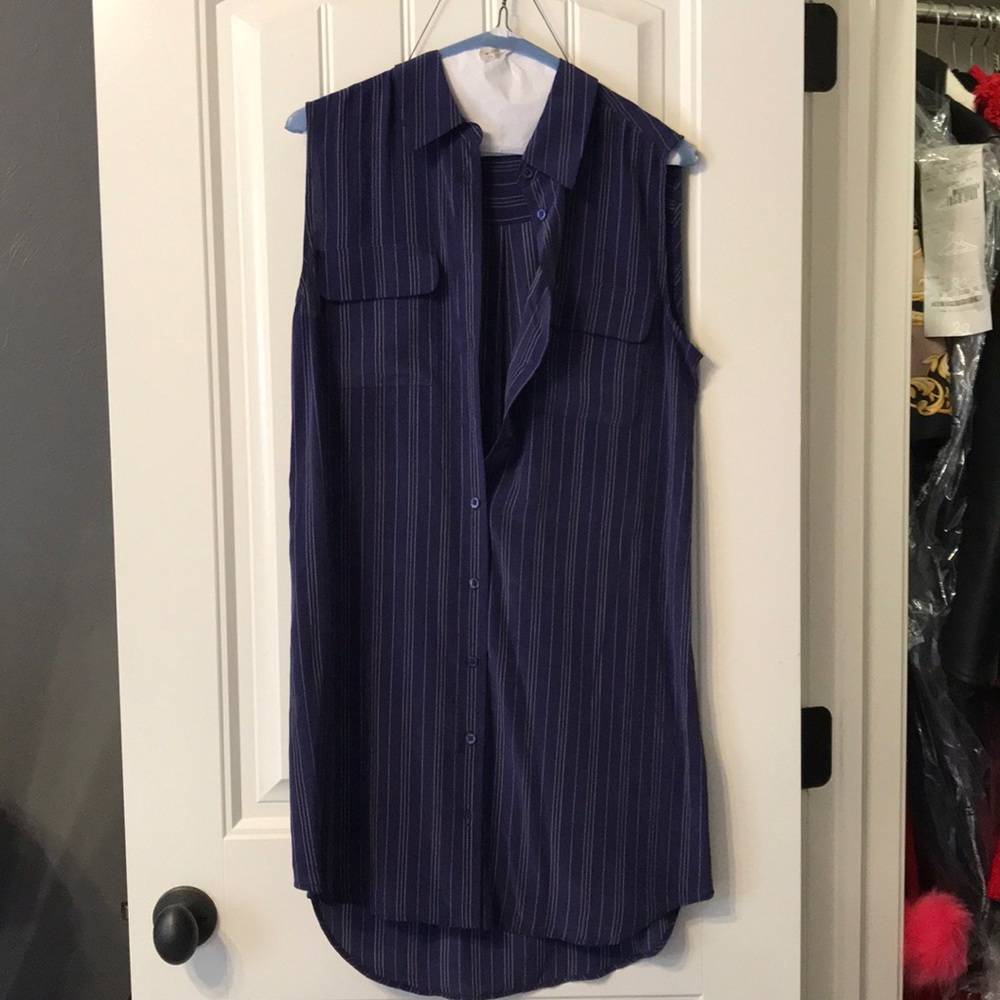 EQUIPMENT 100% silk (dry clean) button up dress